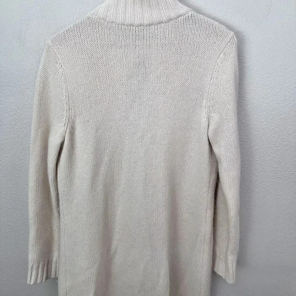 LAUREN RALPH | Sweater Cream ivory Cardigan Longline Knit Wool Angora | Medium - Picture 3 of 8